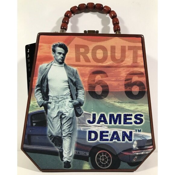 James Dean-Evening Purse, Wood Handbag Beaded Wood Handle super cute - Picture 4 of 7